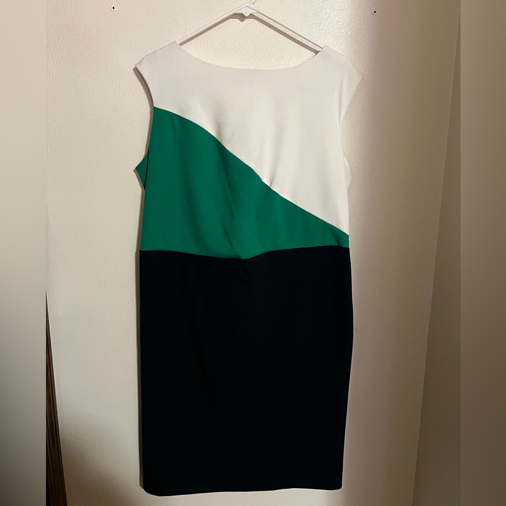 TIANA B. Classic Business Professional Classy Colorblock Shift Dress Women's 14W